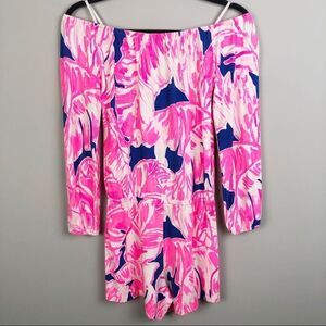 LILLY PULITZER | Tiki Pink Beach Bliss Lana Romper Off Shoulder Women’s Size XS
